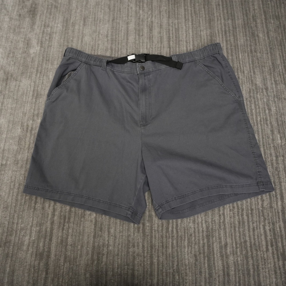 Croft & Barrow Shorts Men Elastic Gray With Belt Flat Front Stretch New 44x7.5